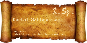 Kertai Szilveszter névjegykártya